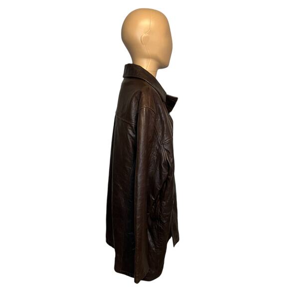 VTG Tanners Avenue Brown 5-Button Genuine Leather Lambskin Jacket Mens Size 2XL - Picture 5 of 7